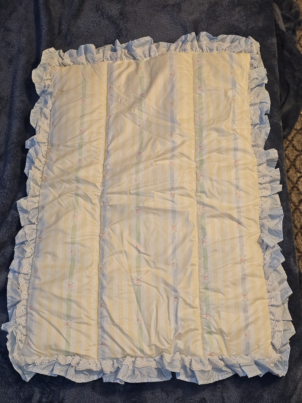 Judis Heirloom Collection Vintage Baby Comforter Pastel Colors Reversible Rare